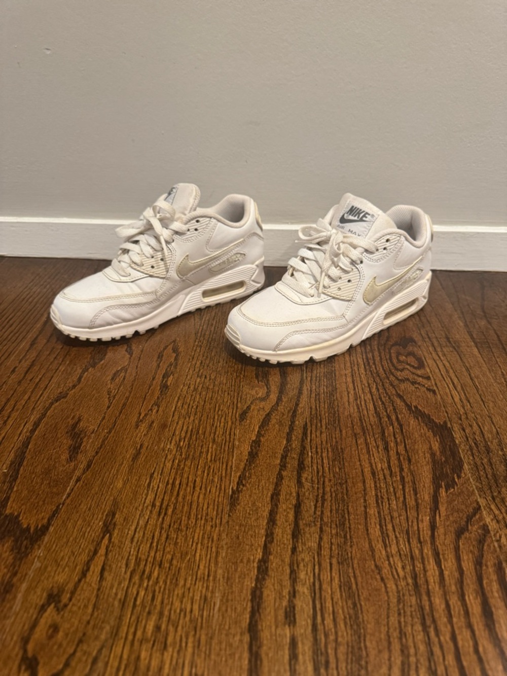 Nike Kids White and Light Beige Air Max Sneakers